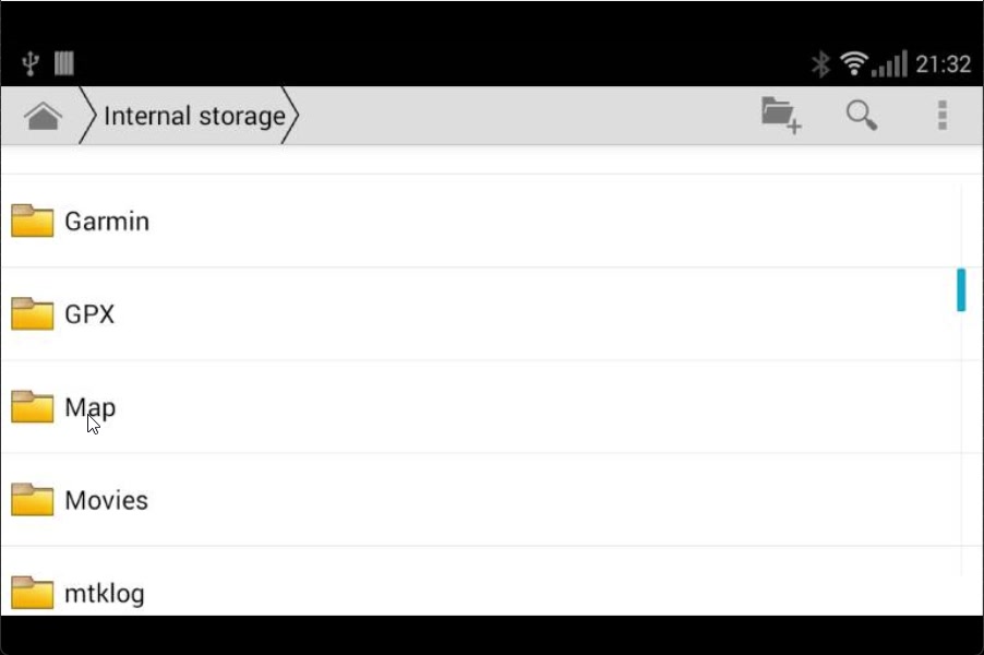 Map folder created in internal storage