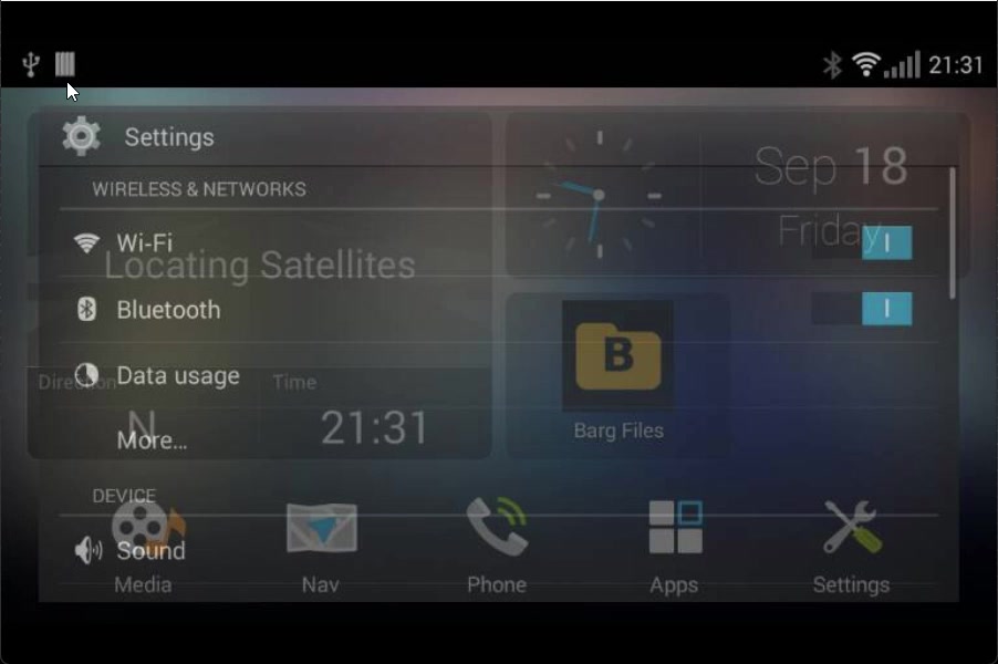 LC200 home screen with Barg Files
